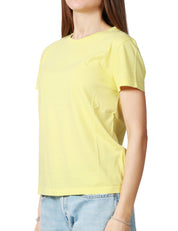 T-SHIRT DONNA BOWERY YELLOW GIROCOLLO 100% COTONE