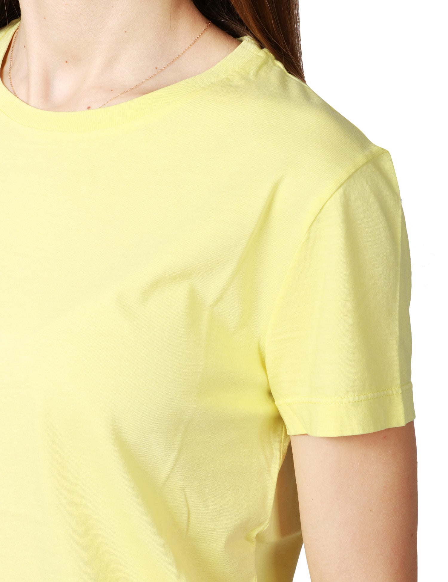 T-SHIRT DONNA BOWERY YELLOW GIROCOLLO 100% COTONE