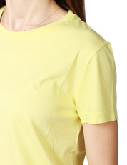 T-SHIRT DONNA BOWERY YELLOW GIROCOLLO 100% COTONE