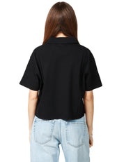 POLO DONNA C H S NERA TAGLIO CROP IN JERSEY