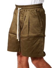 BERMUDA UOMO CALIFORNIA POSH VERDE MLITARE IN COTONE CON COULISSE