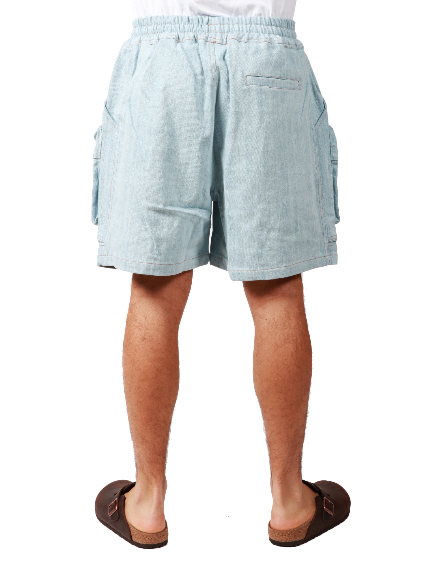 BERMUDA UOMO CALIFORNIA POSH TWILL DENIM CON TASCONI DAVANTI E COULISSE