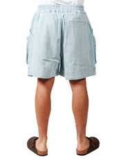 BERMUDA UOMO CALIFORNIA POSH TWILL DENIM CON TASCONI DAVANTI E COULISSE