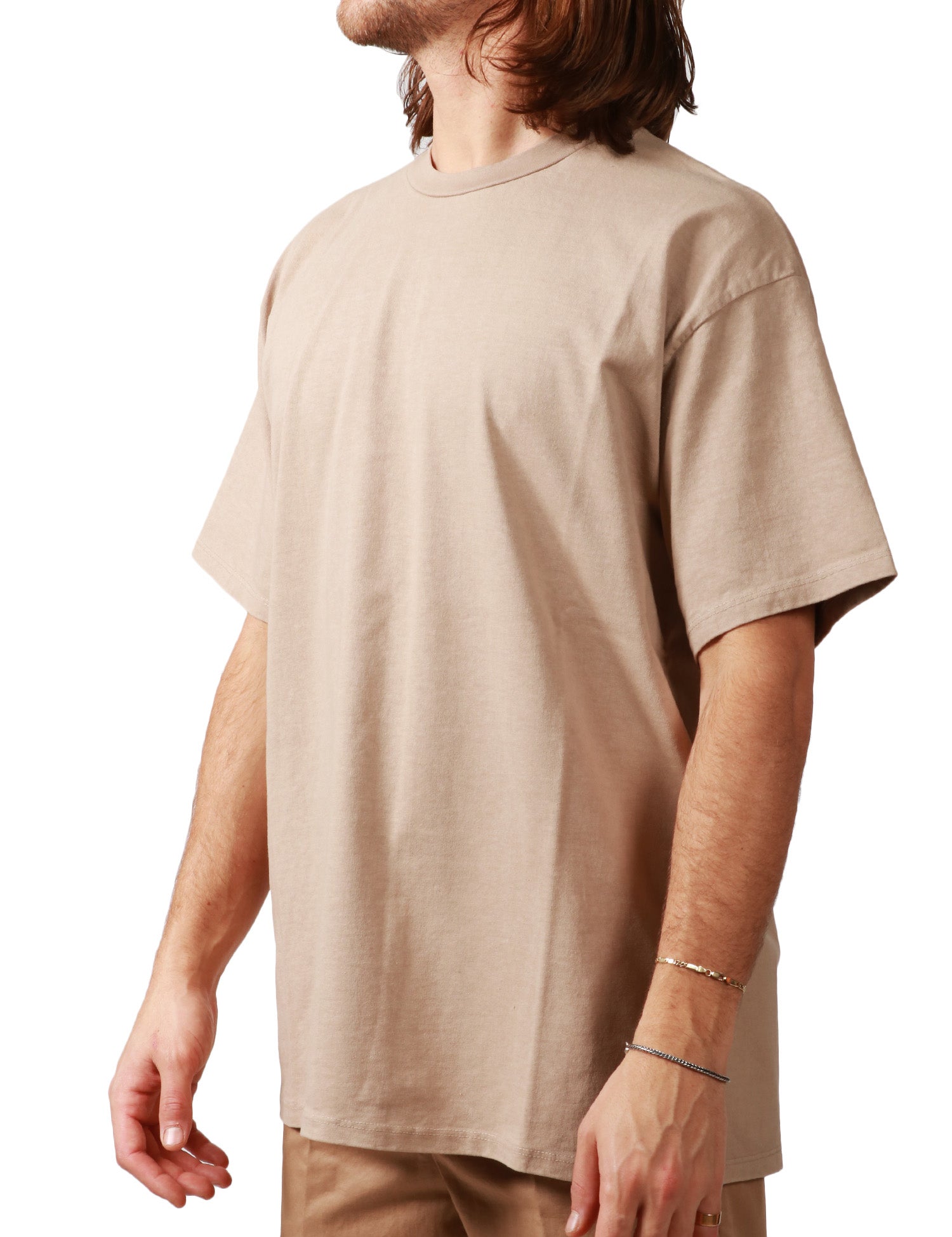 T-SHIRT UOMO CALIFORNIA POSH BEIGE GIROCOLLO IN COTONE