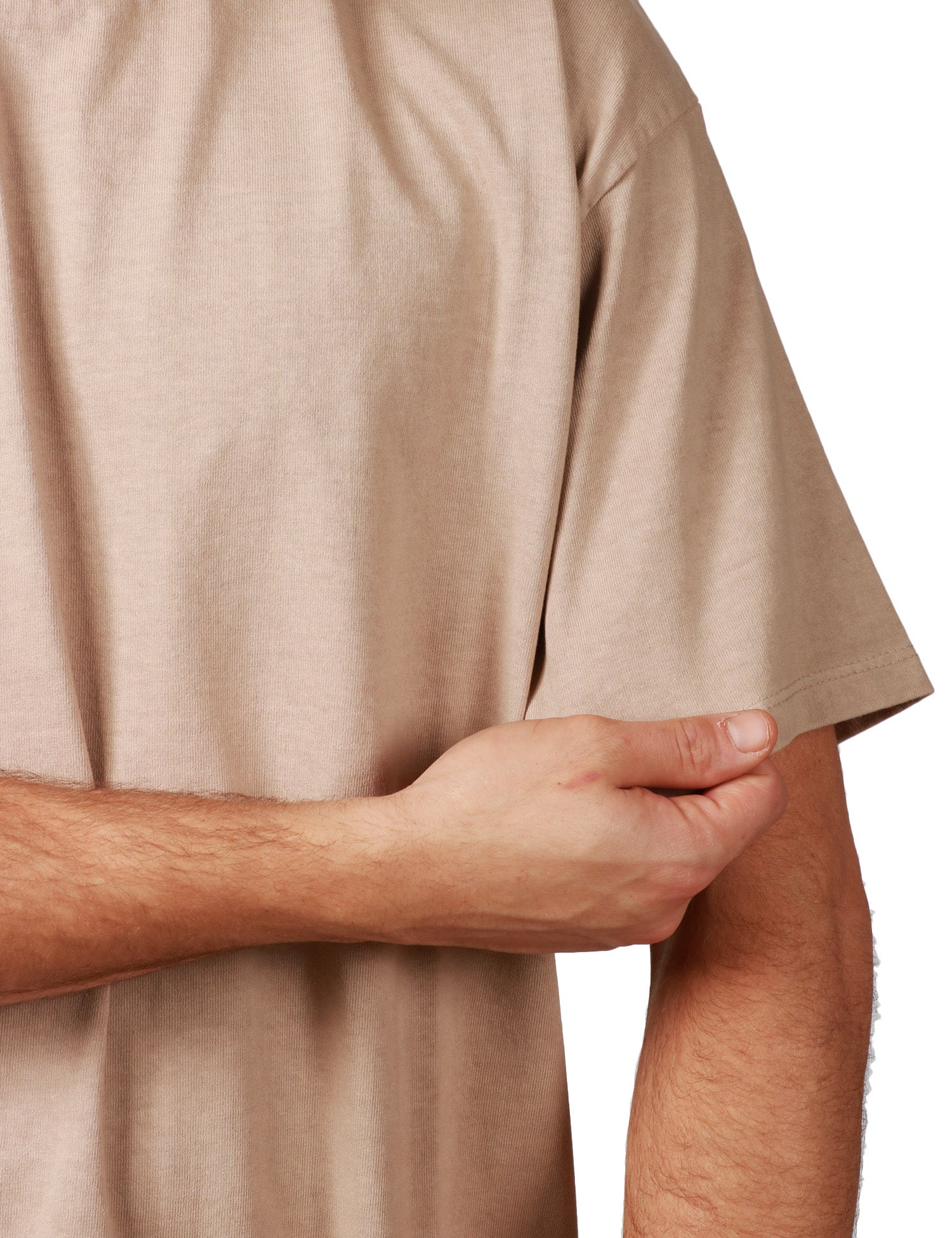 T-SHIRT UOMO CALIFORNIA POSH BEIGE GIROCOLLO IN COTONE