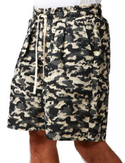 BERMUDA UOMO CALIFORNIA POSH BLACK/GOLD CAMOUFLAGE CON COULISSE E PINCES DAVANTI