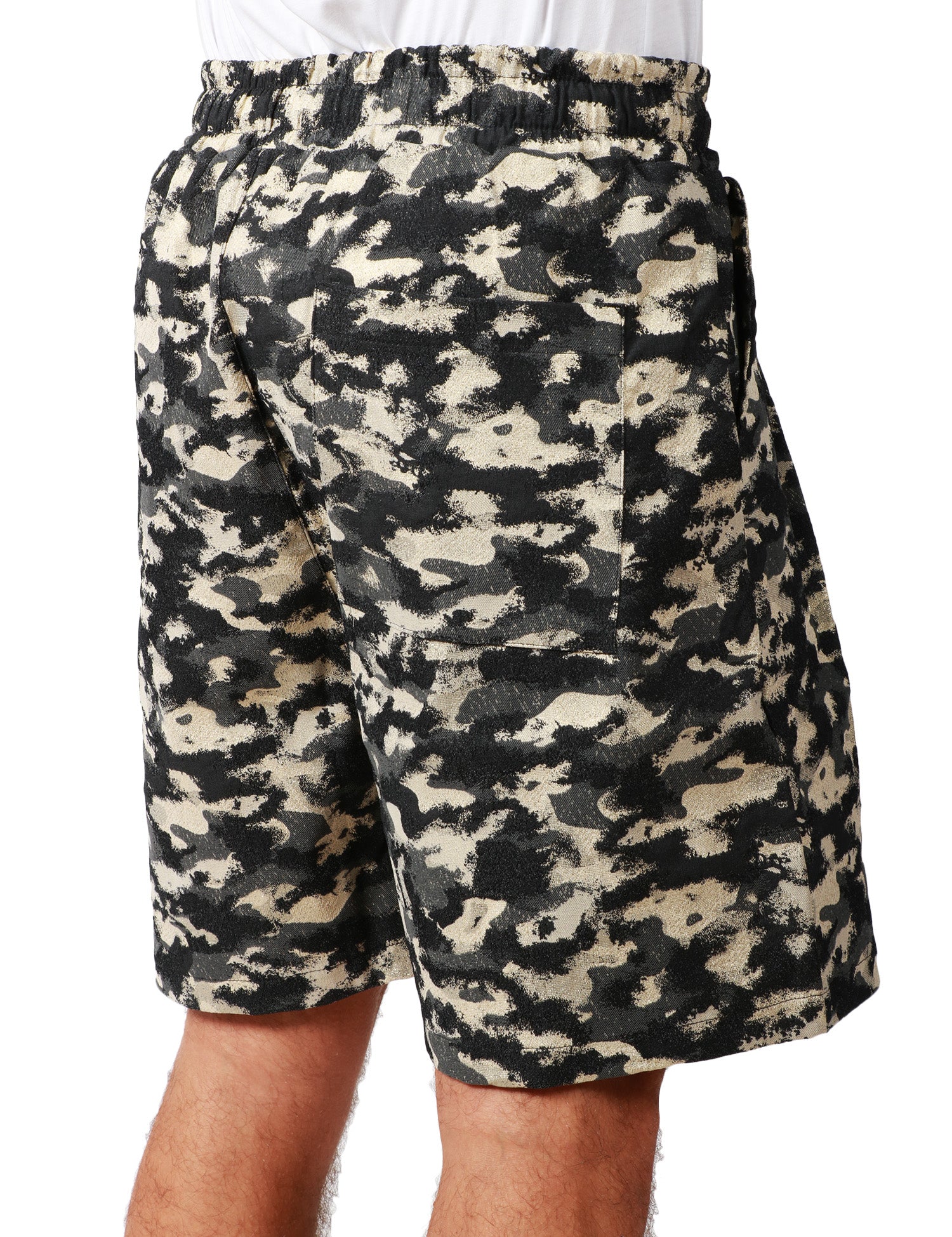BERMUDA UOMO CALIFORNIA POSH BLACK/GOLD CAMOUFLAGE CON COULISSE E PINCES DAVANTI