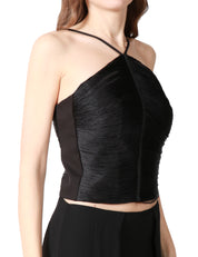 COMPLETO DONNA CARLA RUIZ NERO TOP E PANTALONE PALAZZO