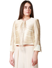 GIACCA CHANEL DONNA CARLA RUIZ BIANCA CON MOTIVO DI FRANGE
