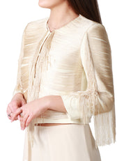 GIACCA CHANEL DONNA CARLA RUIZ BIANCA CON MOTIVO DI FRANGE