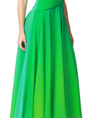 ABITO MIDI DONNA CARLA RUIZ VERDE CON SCOLLO ALL'AMERICANA E INCROCIO SULLA VITA