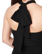 TUTA INTERA DONNA CAROL RUIZ NERA CON FUSCIACCA AL COLLO E PANTALONE SVASATO