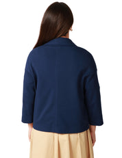 GIACCA CABAN DONNA CIRCOLO BLU IN FELPA DI COTONE CON TASCHE APPLICATE DAVANTI