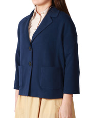 GIACCA CABAN DONNA CIRCOLO BLU IN FELPA DI COTONE CON TASCHE APPLICATE DAVANTI