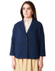 Giacca caban donna circolo blu in felpa di cotone con tasche applicate davanti