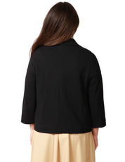 GIACCA CABAN DONNA CIRCOLO NERA IN TESSUTO OXFORD CON MANICA 7/8