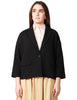 Giacca caban donna circolo nera in tessuto oxford con manica 7/8