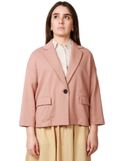 GIACCA CABAN DONNA CIRCOLO TERRACOTTA IN TESSUTO OXFORD CON MANICA 7/8