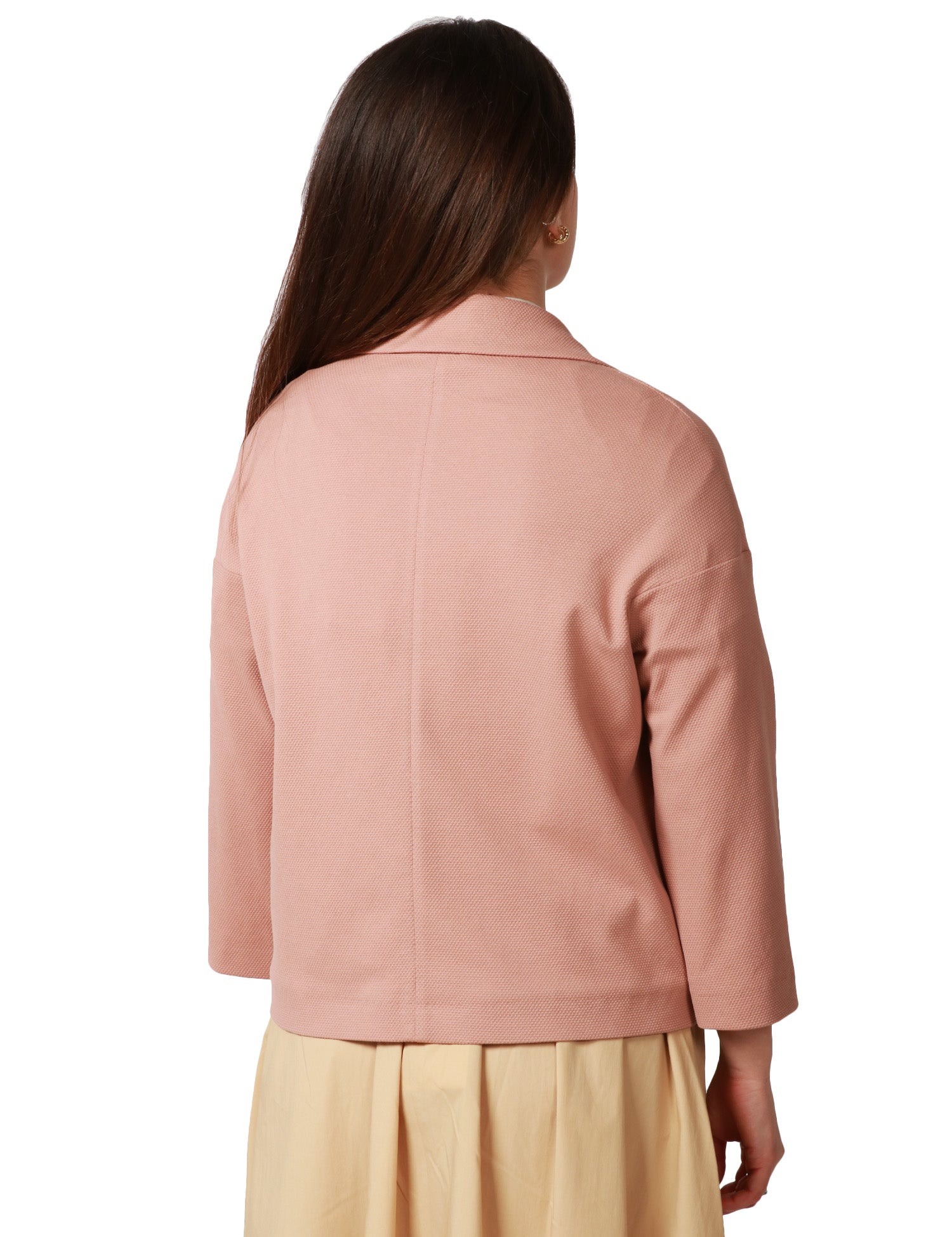 GIACCA CABAN DONNA CIRCOLO TERRACOTTA IN TESSUTO OXFORD CON MANICA 7/8