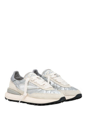 SCARPPA DONNA D.A.T.E. ATHLETA SILVER IN PELLE E NYLON CON SUOLA DENTELLATA DA RUNNING