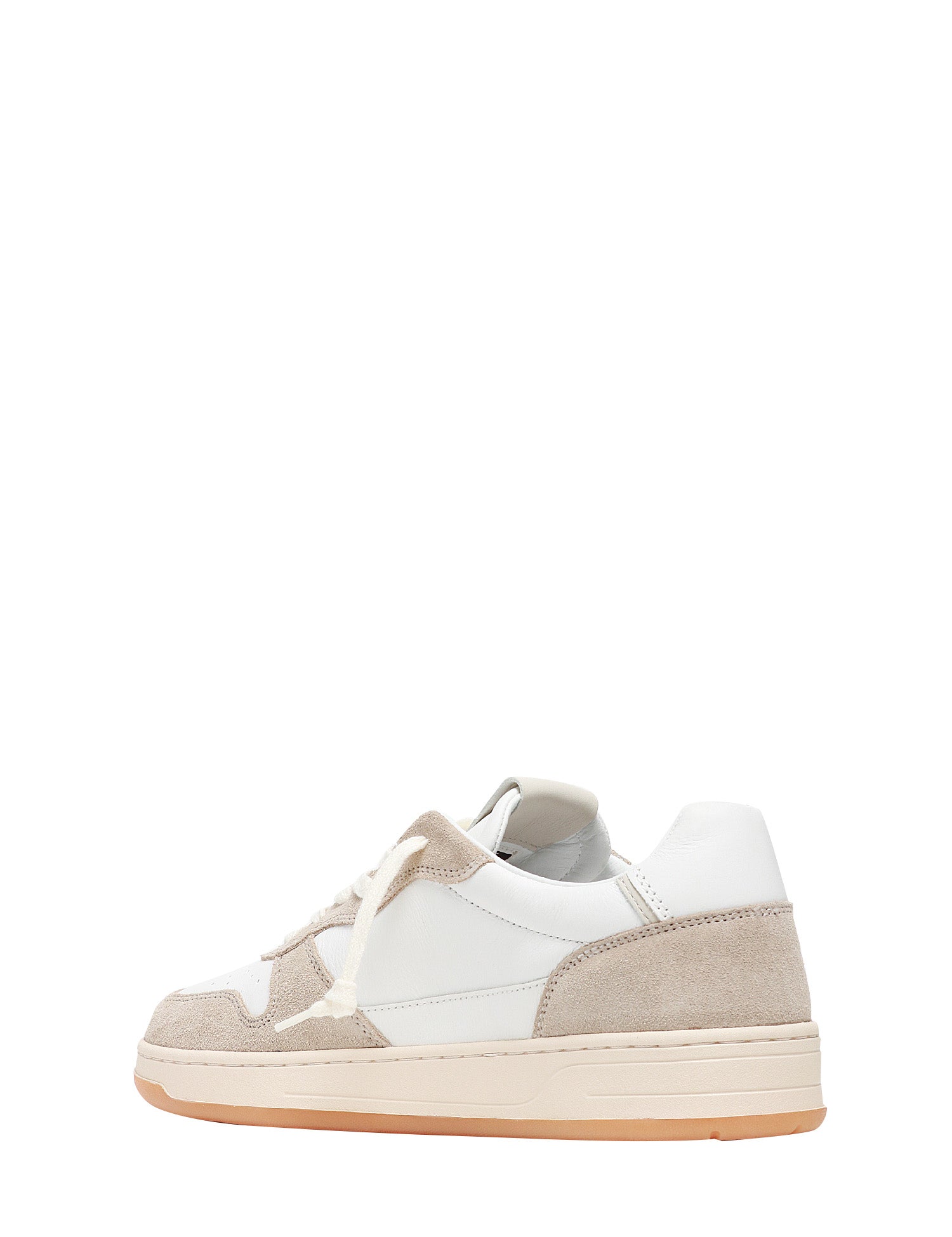 SCARPA UOMO D.A.T.E. COURT 2.0 VINTAGE CALF BIANCO/CREMA IN PELLE CON DETTAGLI IN SUEDE
