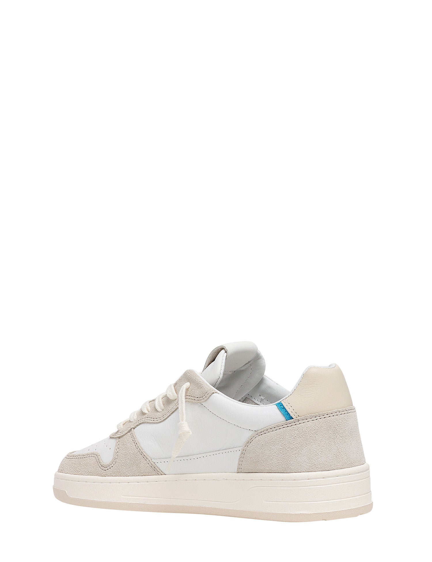 SCARPA UOMO D.A.T.E. COURT 2.0 WHITE/BLUETTE IN PELLE CON INSERTI IN SUEDE