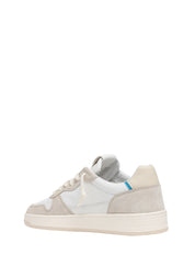 SCARPA UOMO D.A.T.E. COURT 2.0 WHITE/BLUETTE IN PELLE CON INSERTI IN SUEDE