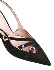 SCARPA CHANEL DONNA DIVINE FOLLIE NERA IN SUEDE CON CINTURINI