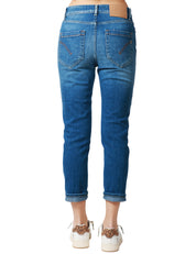 JEANS DONNA DONDUP KOONS DENIM MEDIO A GAMBA STRETTA CON BOTTONI GIOIELLO