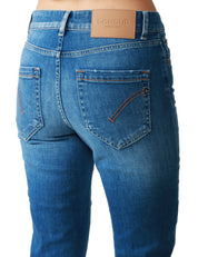 JEANS DONNA DONDUP KOONS DENIM MEDIO A GAMBA STRETTA CON BOTTONI GIOIELLO