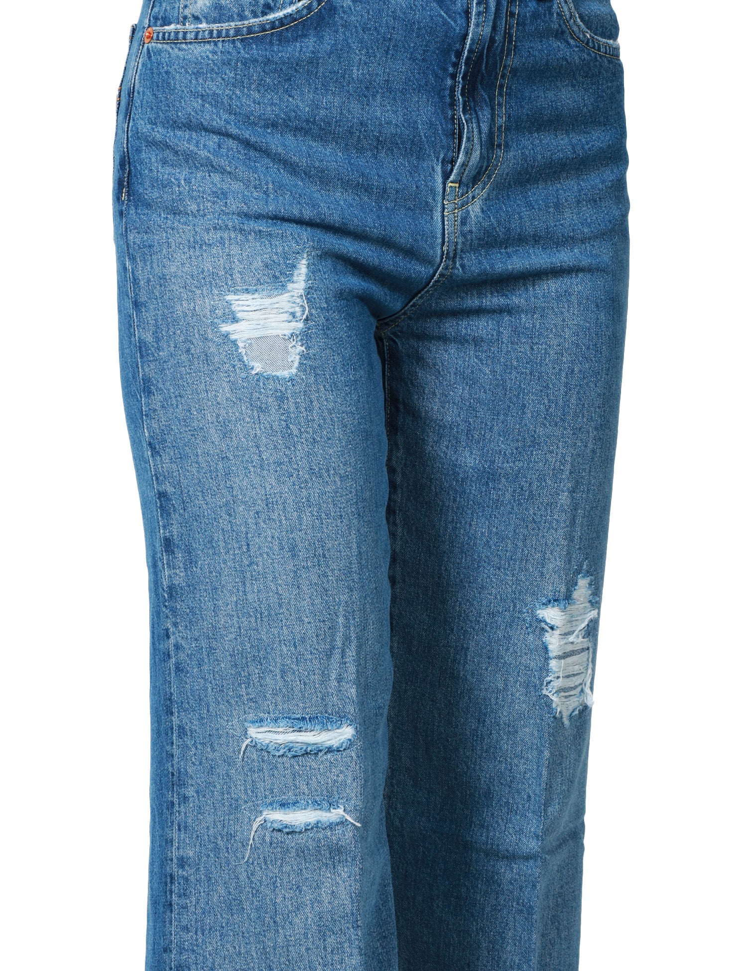 JEANS DONNA DONDUP AMBER LAVAGGIO MEDIO WIDE LEG CON RAMMENDI