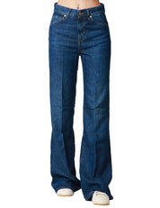 JEANS DONNA DONDUP AMBER DENIM SCURO WIDE LEG 5 TASCHE