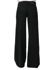 JEANS DONNA DONDUP MARLEN BLACK DENIM WIDE LEG A VITA REGOLARE