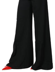 JEANS DONNA DONDUP MARLEN BLACK DENIM WIDE LEG A VITA REGOLARE