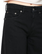 JEANS DONNA DONDUP MARLEN BLACK DENIM WIDE LEG A VITA REGOLARE