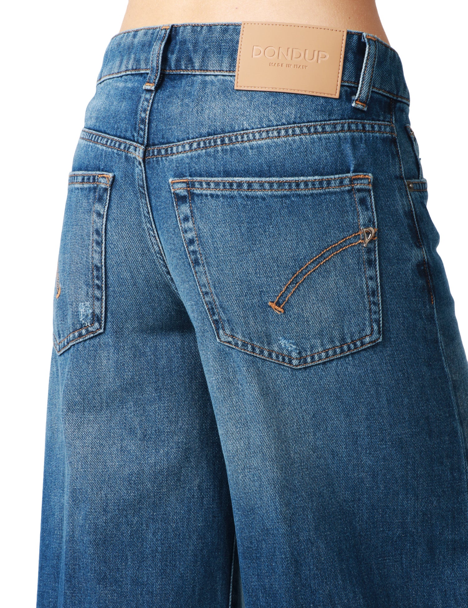JEANS DONNA DONDUP MARLEN LAVAGGIO SCURO 5 TASCHE CON GAMBA MOLTO AMPIA