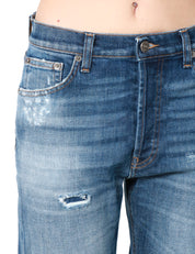 JEANS DONNA DONDUP ICON LAVAGGIO MEDIO CON RAMMENDI REGULAR FIT