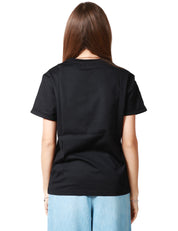 T-SHIRT DONNA DONDUP NERA IN JERSEY CON STAMPA LOGO SUL DAVANTI
