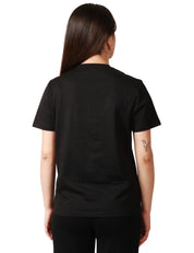 T-SHIRT DONNA DONDUP NERA GIROCOLLO CON SCRITTA LOGO SUL LO SCOLLO