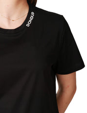 T-SHIRT DONNA DONDUP NERA GIROCOLLO CON SCRITTA LOGO SUL LO SCOLLO