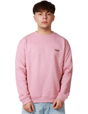 FELPA UOMO DONDUP GIROCOLLO ROSA CON STAMPA LOGO SUL PETTO