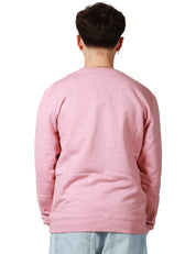 FELPA UOMO DONDUP GIROCOLLO ROSA CON STAMPA LOGO SUL PETTO