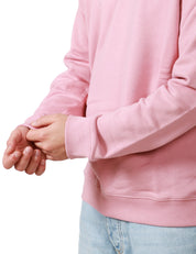 FELPA UOMO DONDUP GIROCOLLO ROSA CON STAMPA LOGO SUL PETTO