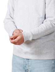 FELPA UOMO DONDUP GRIGIO MELANGE GIROCOLLO CON STAMPA LOGO PETTO