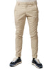 Pantalone uomo dondup gaubert ecrù slim chino in gabardina leggera