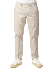 PANTALONE UOMO DONDUP PABLO ECRU REGULAR CHINO IN POPELINE E NYLON