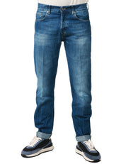 JEANS UOMO DONDUP BRAY LAVAGGIO MEDIO CON LEGGERO EFFETTO SLAVATO 5 TASCHE REGULAR FIT