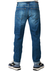 JEANS UOMO DONDUP BRAY LAVAGGIO MEDIO CON LEGGERO EFFETTO SLAVATO 5 TASCHE REGULAR FIT