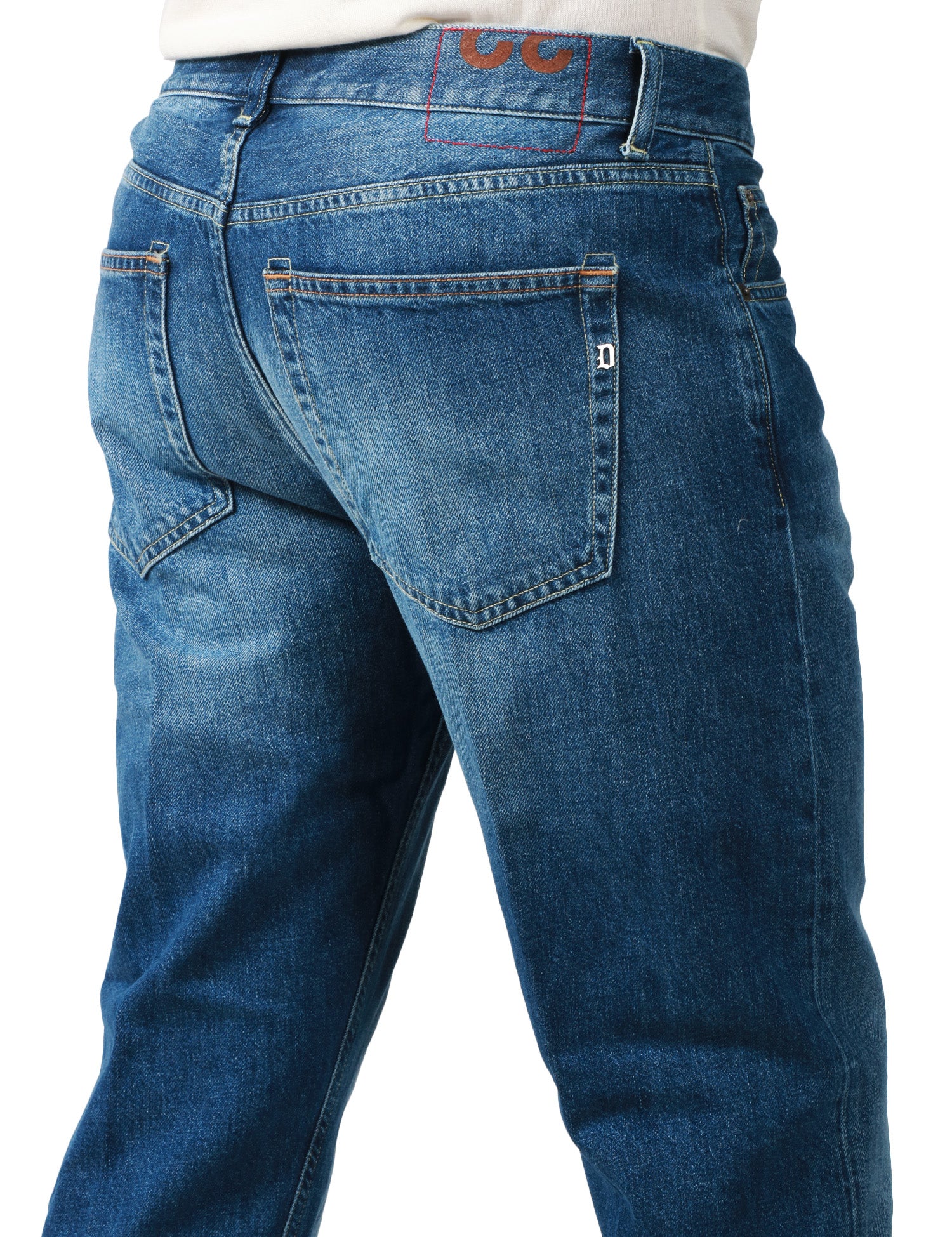 JEANS UOMO DONDUP BRAY LAVAGGIO MEDIO CON LEGGERO EFFETTO SLAVATO 5 TASCHE REGULAR FIT