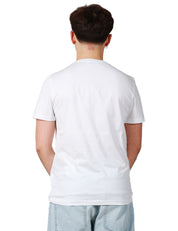 T-SHIRT UOMO DONDUP BIANCA GIROCOLLO IN JERSEY CON D LOGO APPLICATA SUL PETTO